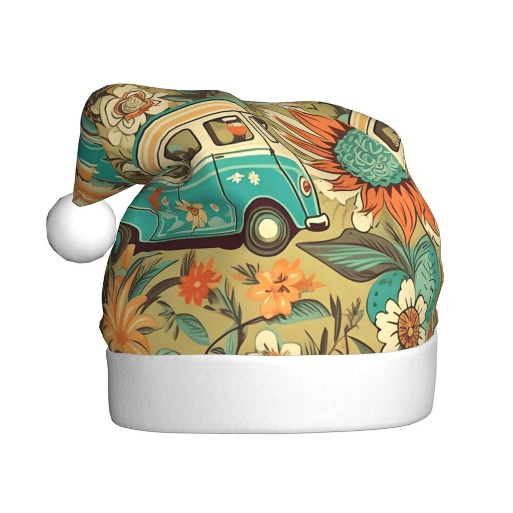 4708 Hawaiian Surf Palm Flower Christmas Hat for Adults Santa Hats